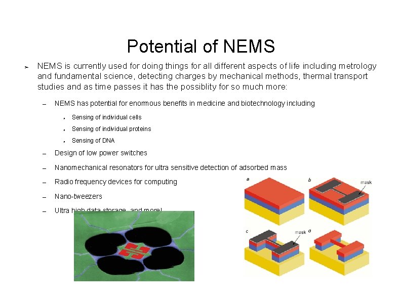 Potential of NEMS ➢ NEMS is currently used for doing things for all different