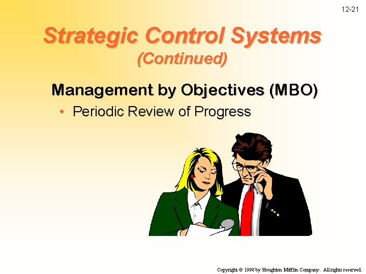 12 -21 Strategic Control Systems (Continued) Management by Objectives (MBO) • Periodic Review of
