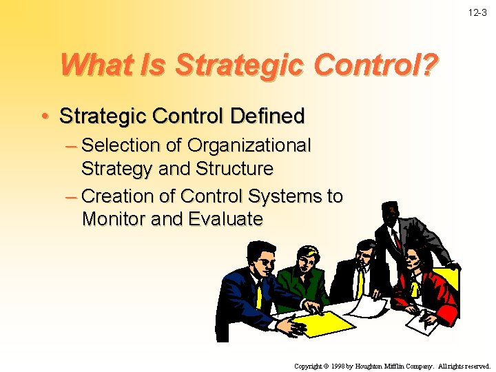 12 -3 What Is Strategic Control? • Strategic Control Defined – Selection of Organizational