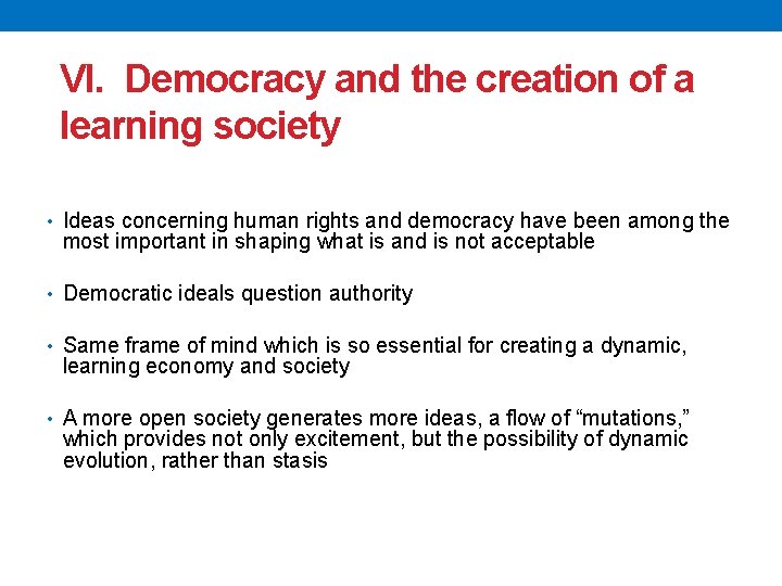 VI. Democracy and the creation of a learning society • Ideas concerning human rights