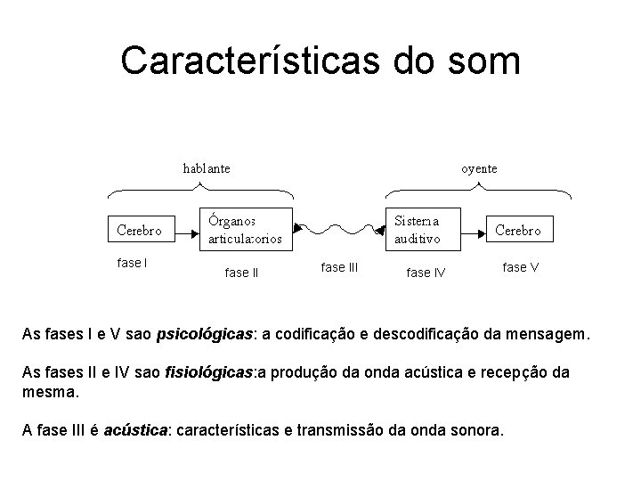 Características do som fase III fase IV fase V As fases I e V Características do som fase III fase IV fase V As fases I e V