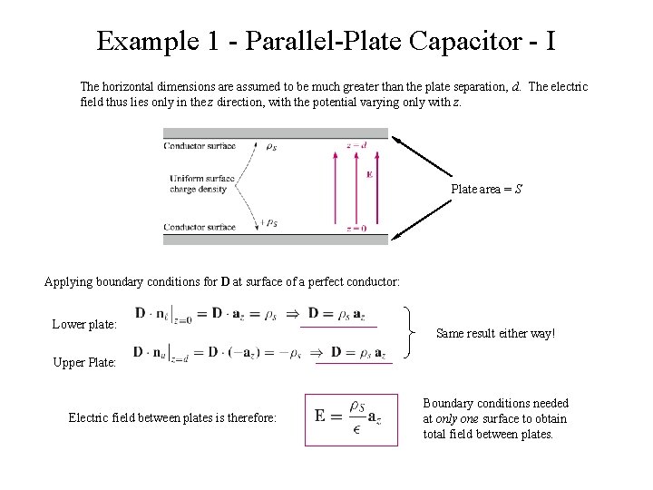 Example 1 - Parallel-Plate Capacitor - I The horizontal dimensions are assumed to be