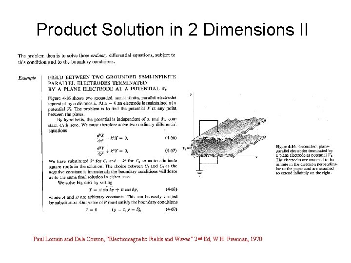 Product Solution in 2 Dimensions II Paul Lorrain and Dale Corson, “Electromagnetic Fields and