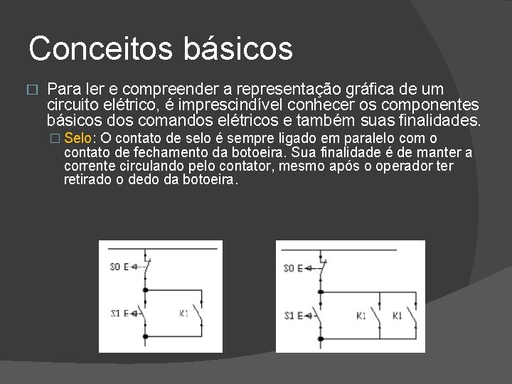 Conceitos básicos � Para ler e compreender a representação gráfica de um circuito elétrico,