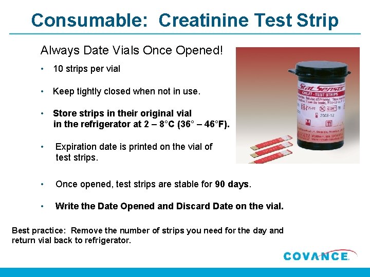 Consumable: Creatinine Test Strip Always Date Vials Once Opened! • 10 strips per vial