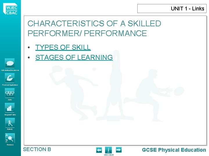 UNIT 1 - Links CHARACTERISTICS OF A SKILLED PERFORMER/ PERFORMANCE • TYPES OF SKILL