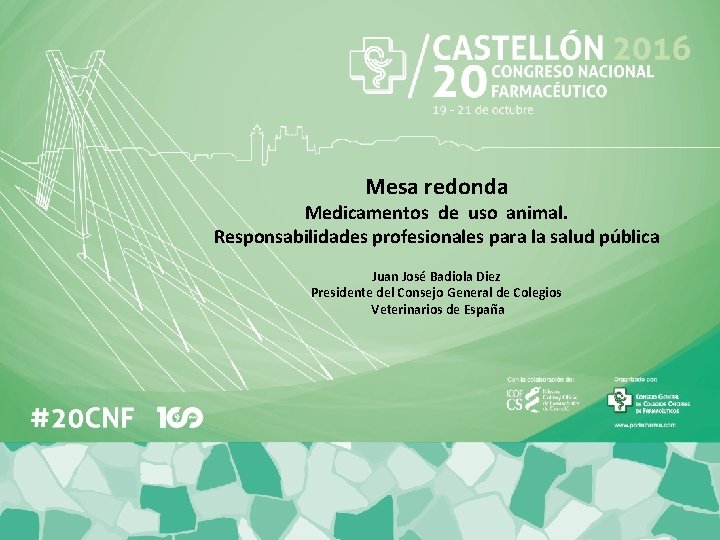 Mesa redonda Medicamentos de uso animal. Responsabilidades profesionales para la salud pública Juan José