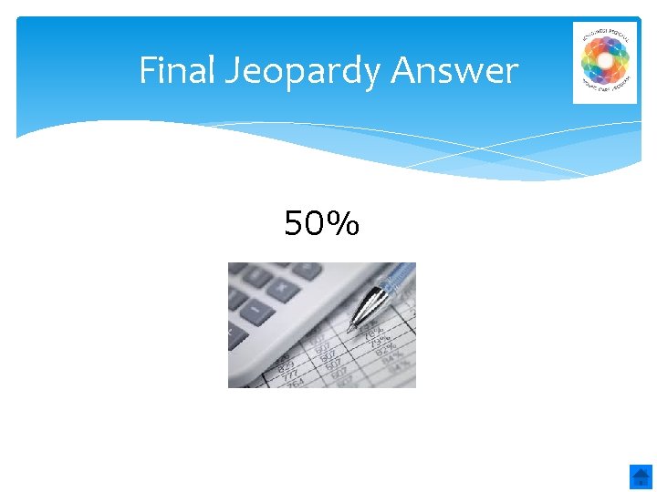 Final Jeopardy Answer 50% 