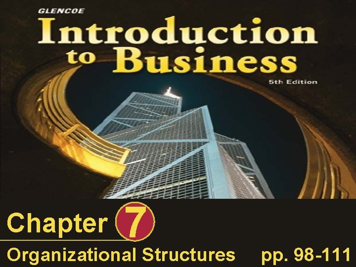 Chapter 7 Organizational Structures pp. 98 -111 