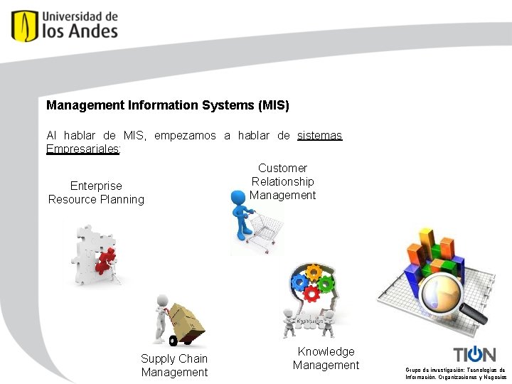 Management Information Systems (MIS) Al hablar de MIS, empezamos a hablar de sistemas Empresariales: