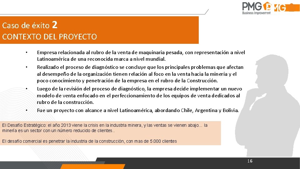 Caso de éxito 2 CONTEXTO DEL PROYECTO • • Empresa relacionada al rubro de