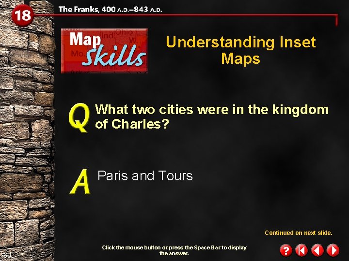 Understanding Inset Maps What two cities were in the kingdom of Charles? Paris and