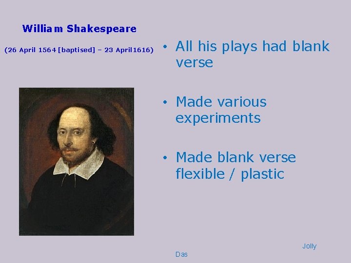 William Shakespeare (26 April 1564 [baptised] – 23 April 1616) • All his plays