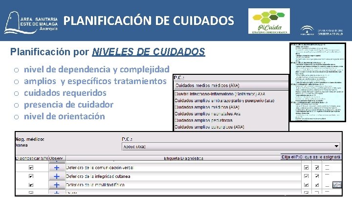 PLANIFICACIÓN DE CUIDADOS Planificación por NIVELES DE CUIDADOS o o o nivel de dependencia