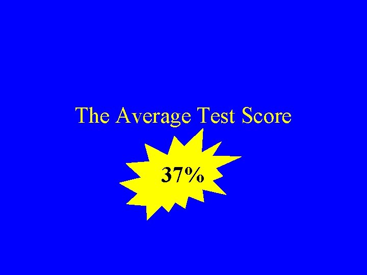 The Average Test Score 37% 