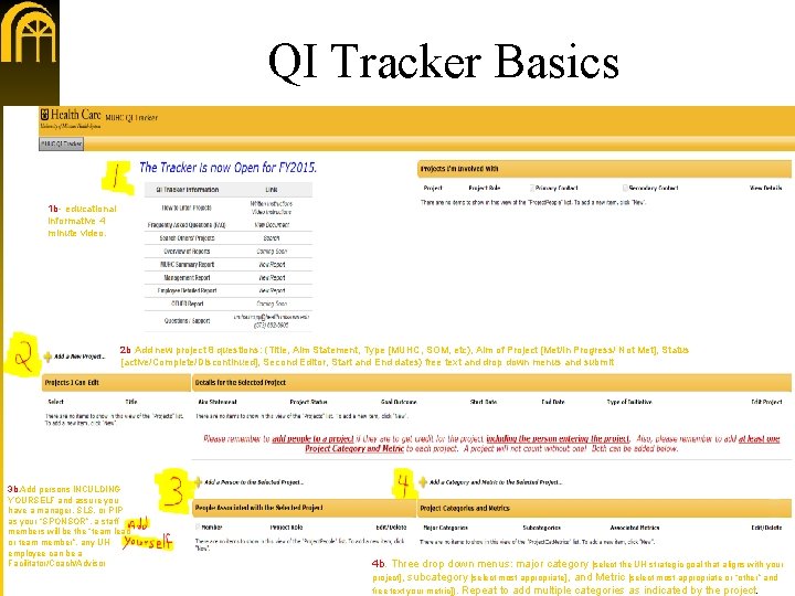 QI Tracker Basics 1 b- educational informative 4 minute video. 2 b Add new