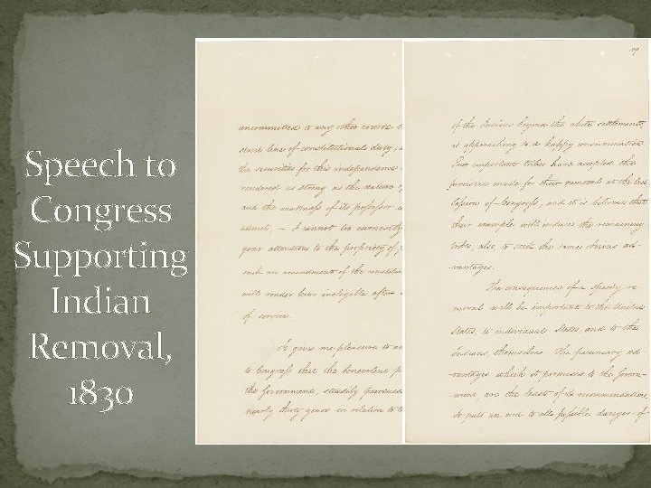 Speech to Congress Supporting Indian Removal, 1830 
