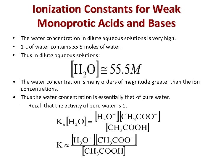 Water Constant The Ka and Kb of it http www