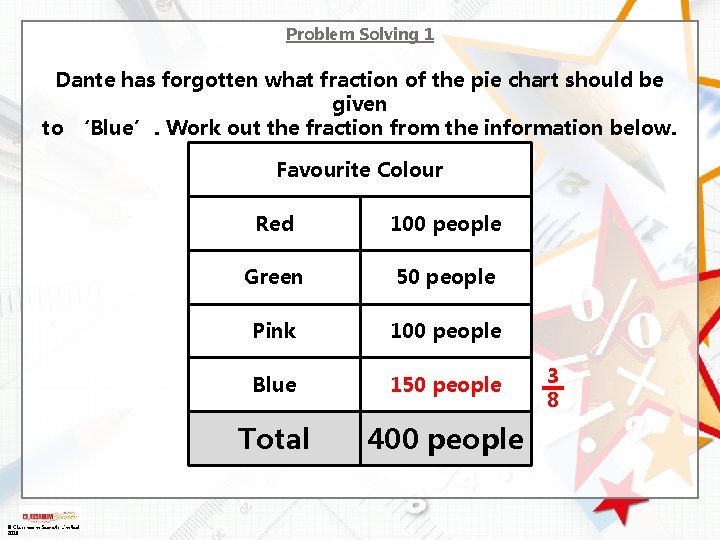 Problem Solving 1 Dante has forgotten what fraction of the pie chart should be Problem Solving 1 Dante has forgotten what fraction of the pie chart should be