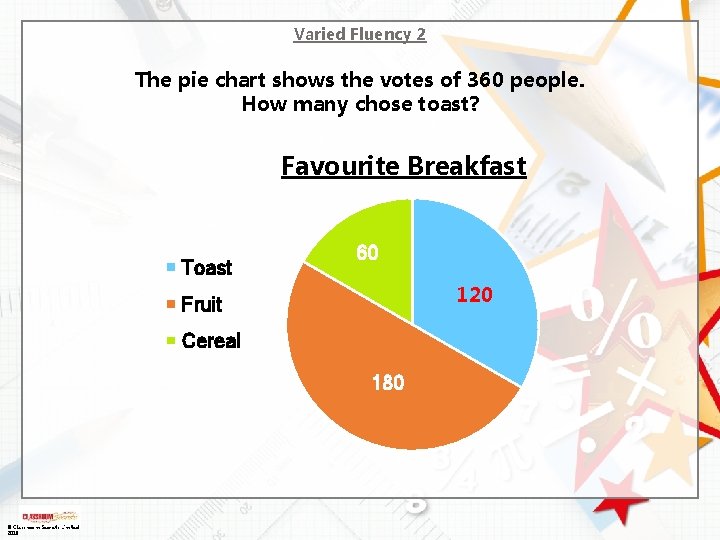 Varied Fluency 2 The pie chart shows the votes of 360 people. How many Varied Fluency 2 The pie chart shows the votes of 360 people. How many