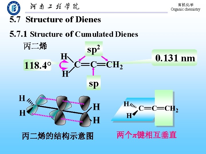 有机化学 Organic chemistry 5. 7 Structure of Dienes 5. 7. 1 Structure of Cumulated