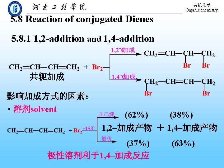 有机化学 Organic chemistry 5. 8 Reaction of conjugated Dienes 5. 8. 1 1, 2