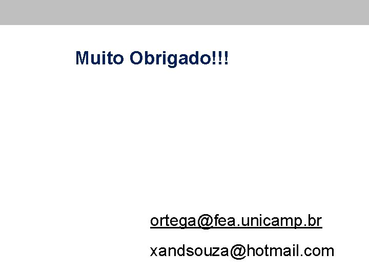 Muito Obrigado!!! ortega@fea. unicamp. br xandsouza@hotmail. com 