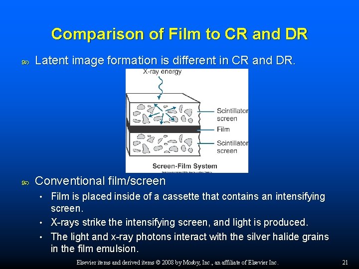 Comparison of Film to CR and DR Latent image formation is different in CR