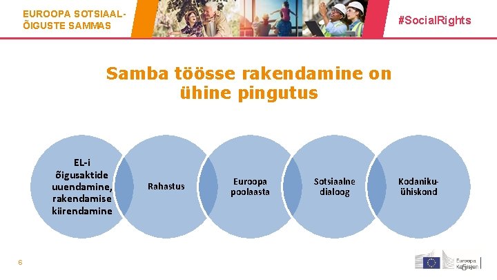 EUROOPA SOTSIAALÕIGUSTE SAMMAS #Social. Rights Samba töösse rakendamine on ühine pingutus EL-i õigusaktide uuendamine,