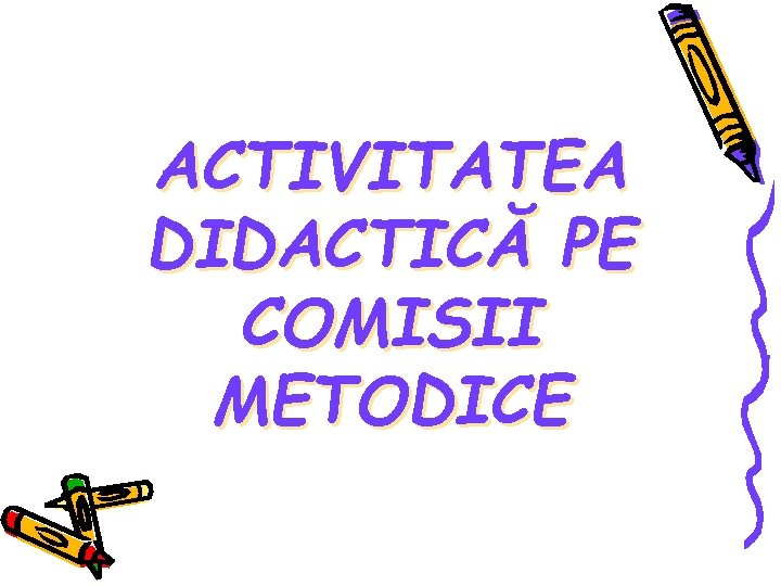 ACTIVITATEA DIDACTICĂ PE COMISII METODICE 