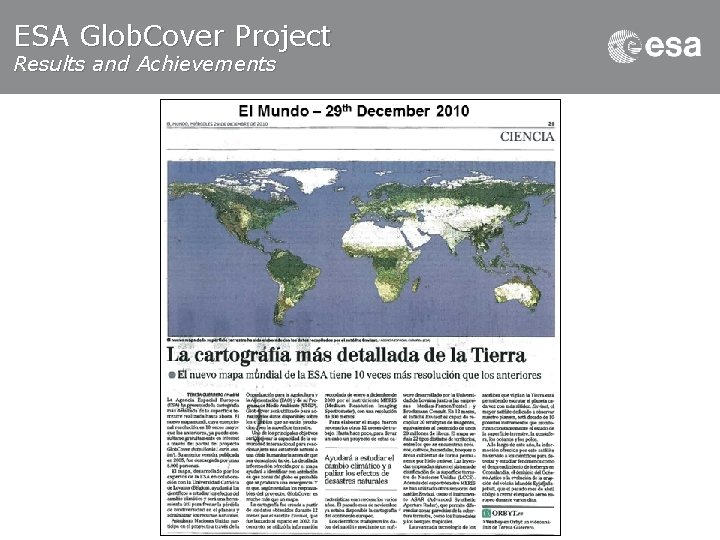 ESA Glob. Cover Project Results and Achievements ESA CCI-LC | Slide 14 ESA UNCLASSIFIED