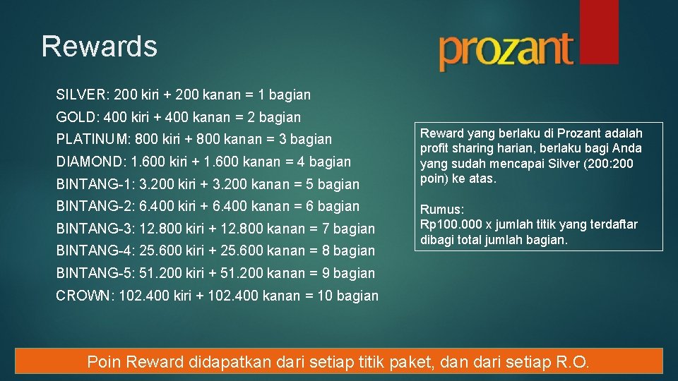 Rewards SILVER: 200 kiri + 200 kanan = 1 bagian GOLD: 400 kiri +