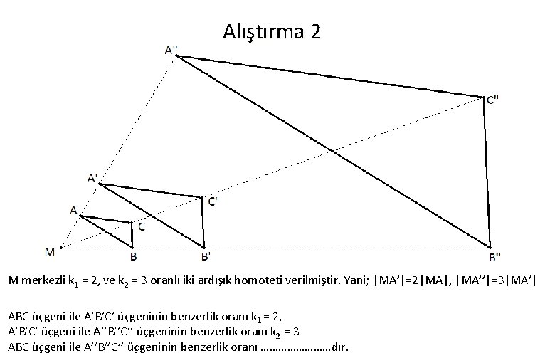 Alıştırma 2 M merkezli k 1 = 2, ve k 2 = 3 oranlı