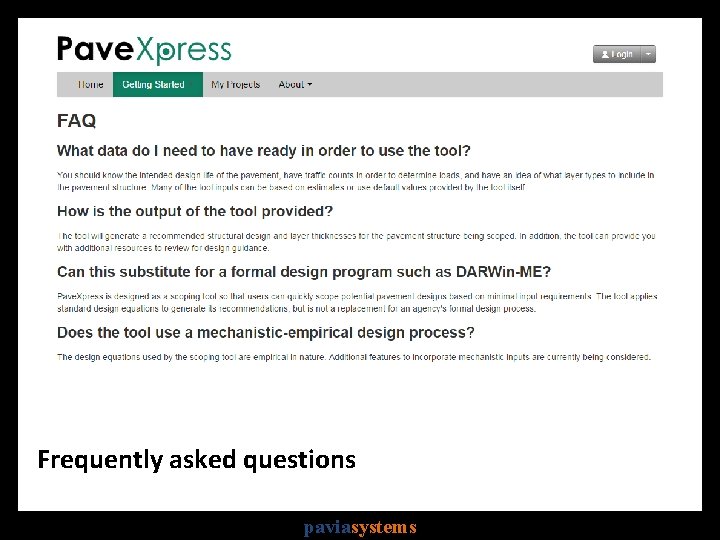 Frequently asked questions paviasystems 