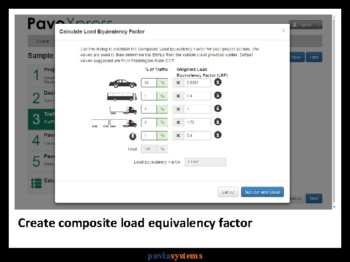 Create composite load equivalency factor paviasystems 