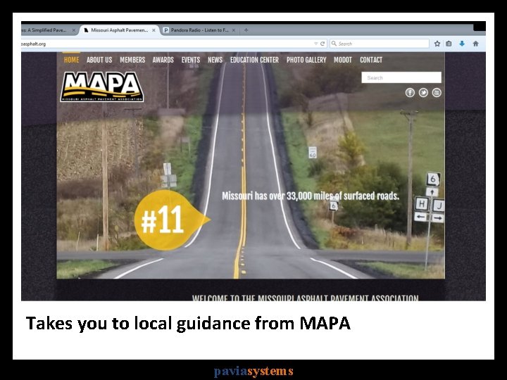 Takes you to local guidance from MAPA paviasystems 