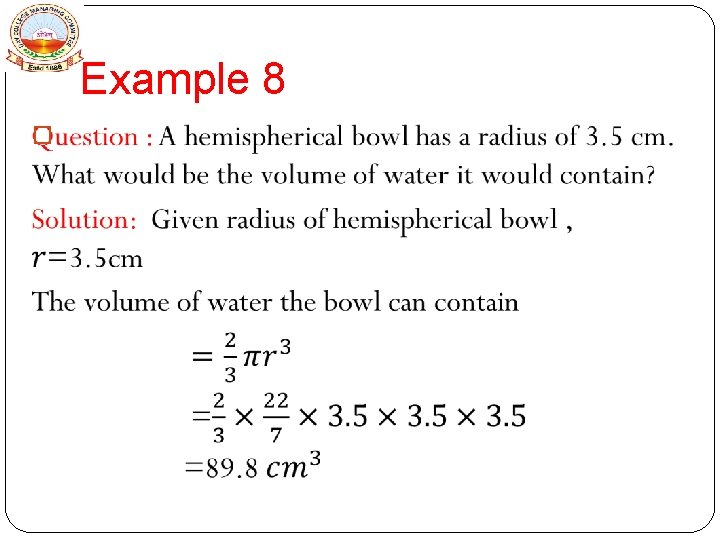 Example 8 � 