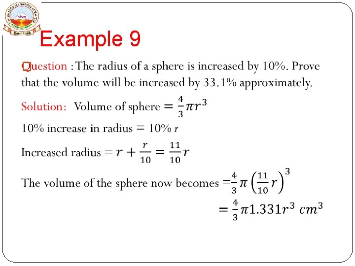 Example 9 � 