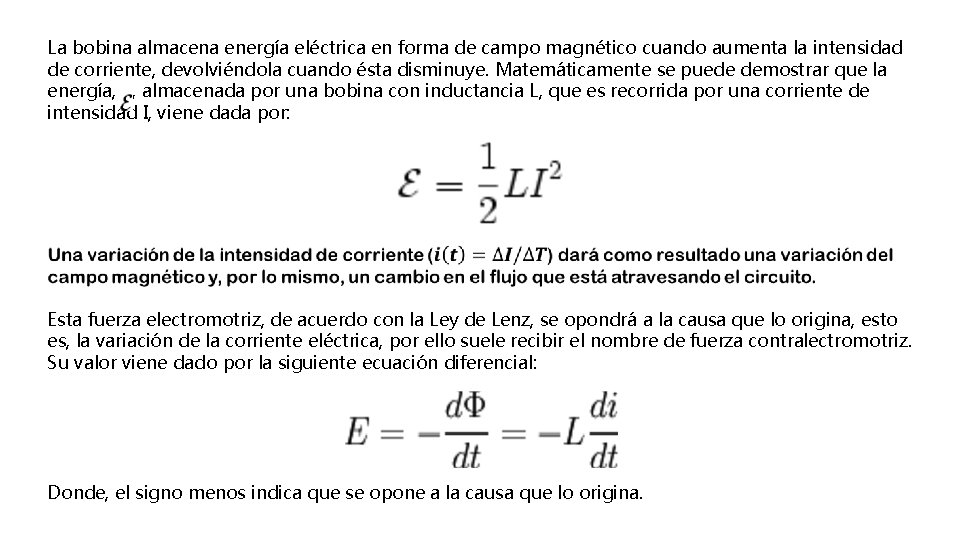 Inductancia elctrica Un inductor bobina o reactor es