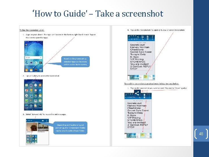 ‘How to Guide’ – Take a screenshot 48 