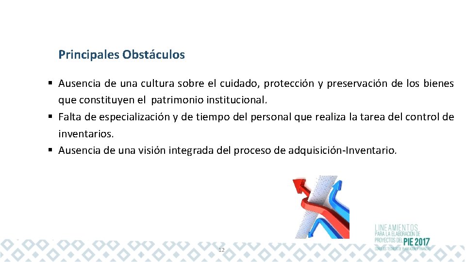 Principales Obstáculos § Ausencia de una cultura sobre el cuidado, protección y preservación de