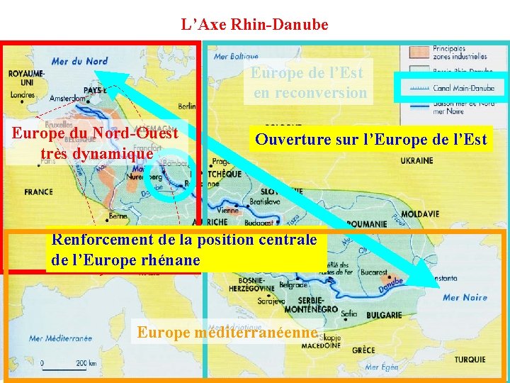 L’Axe Rhin-Danube Europe de l’Est en reconversion Europe du Nord-Ouest très dynamique Ouverture sur