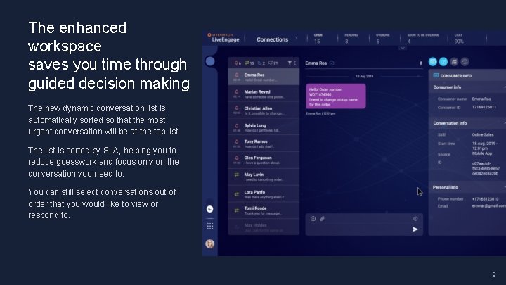 The enhanced workspace saves you time through guided decision making The new dynamic conversation