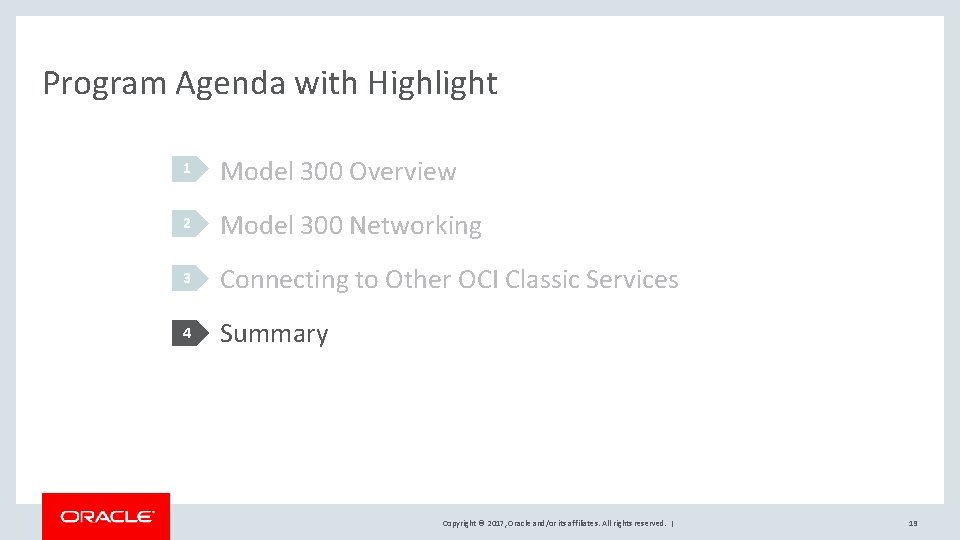 Program Agenda with Highlight 1 Model 300 Overview 2 Model 300 Networking 3 Connecting