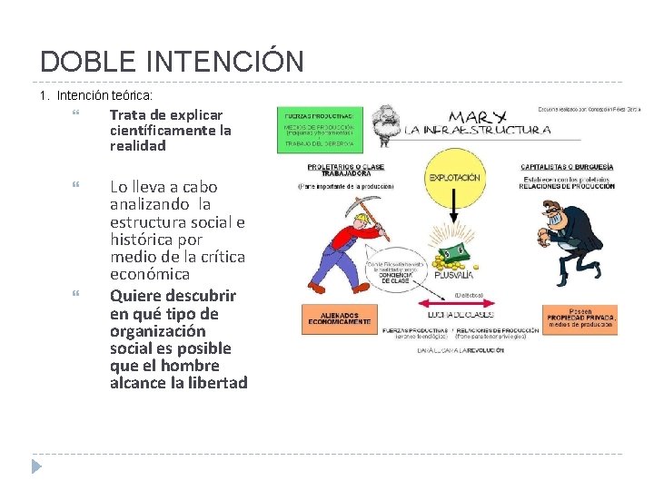 DOBLE INTENCIÓN 1. Intención teórica: Trata de explicar científicamente la realidad Lo lleva a