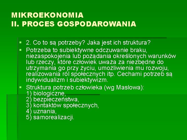 MIKROEKONOMIA Wykad z podstaw EKONOMII cz I Opr