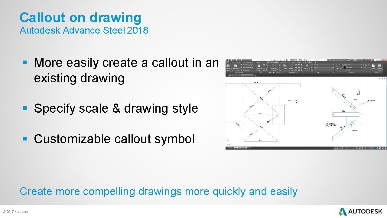 Callout on drawing Autodesk Advance Steel 2018 § More easily create a callout in