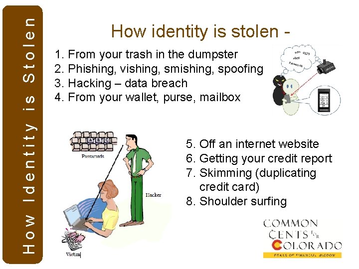 How Identity is Stolen How identity is stolen 1. From your trash in the