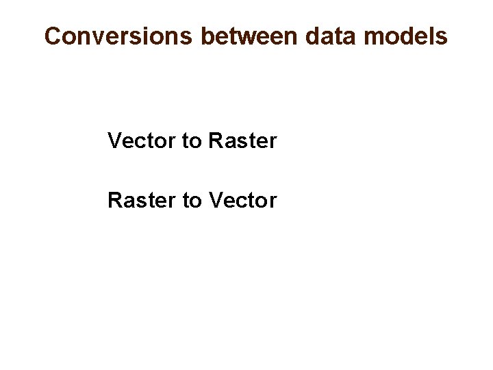 Conversions between data models Vector to Raster to Vector 