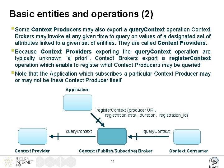 Basic entities and operations (2) § Some Context Producers may also export a query.